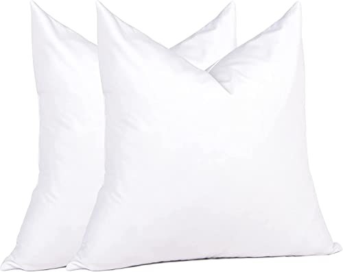 Euro Pillow Inserts4 x4 (Pack of White), Feather Down Pillow 24x24 Inch 2