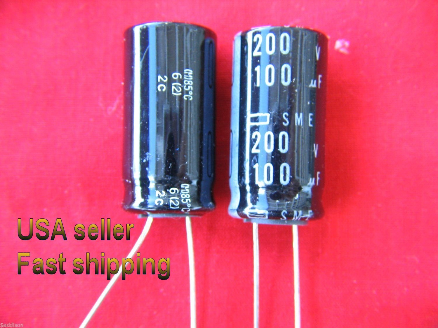 2 pcs  -  100uf 200v   radial electrolytic capacitors