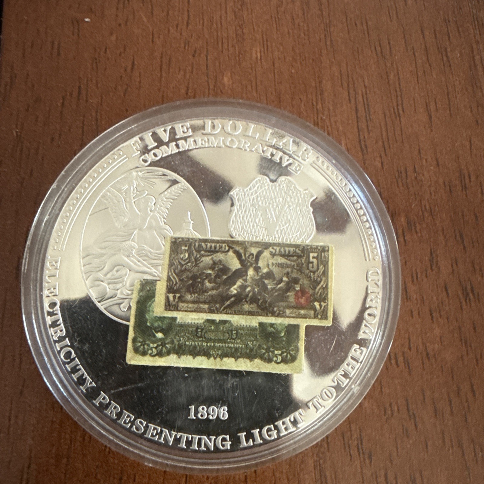 American Mint 1896 Electricity Presenting Light 5 Dollar Commem Proof CB8-12