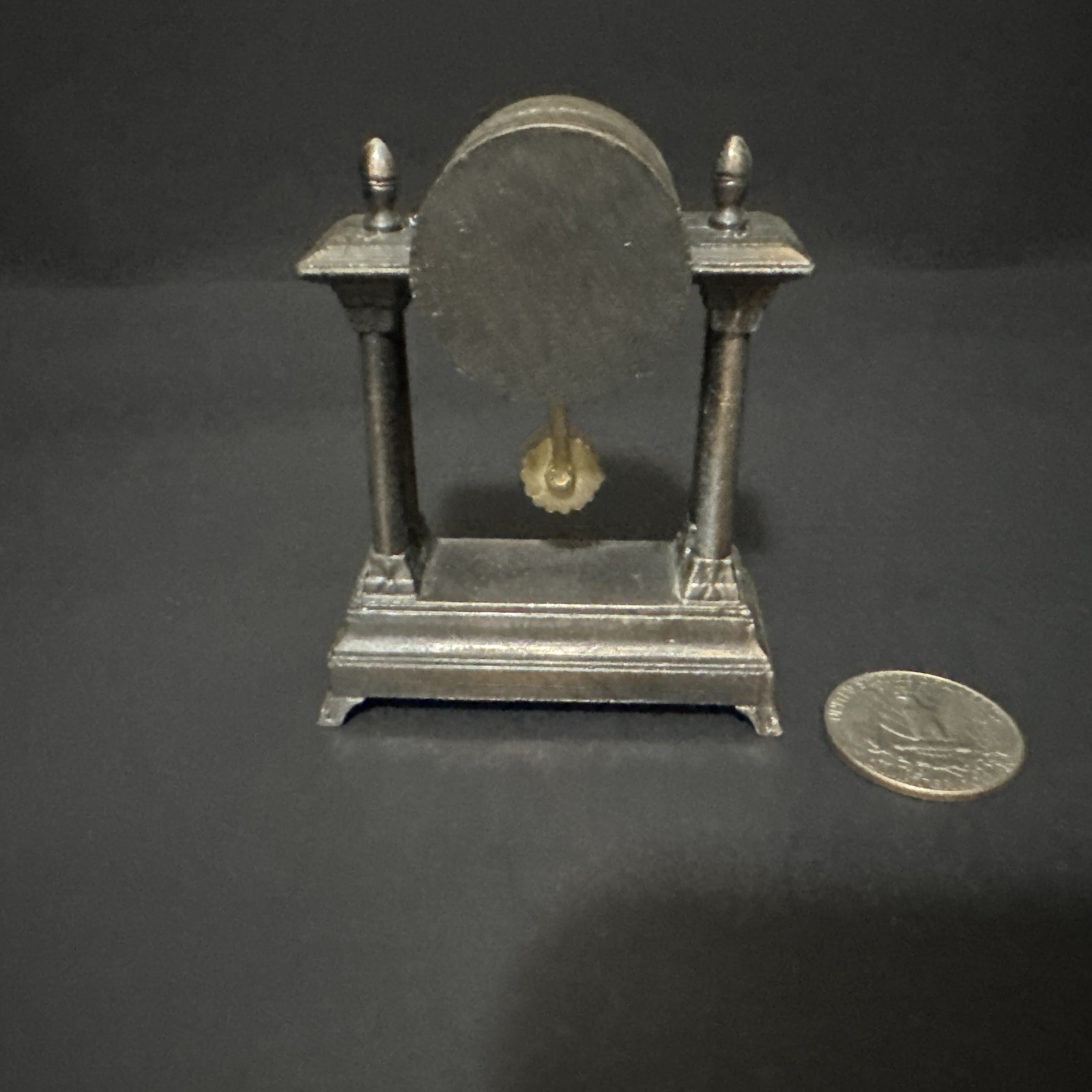 Die Cast Miniature Mantle Clock Pencil Sharpener Circa 80’s Excellent Condition