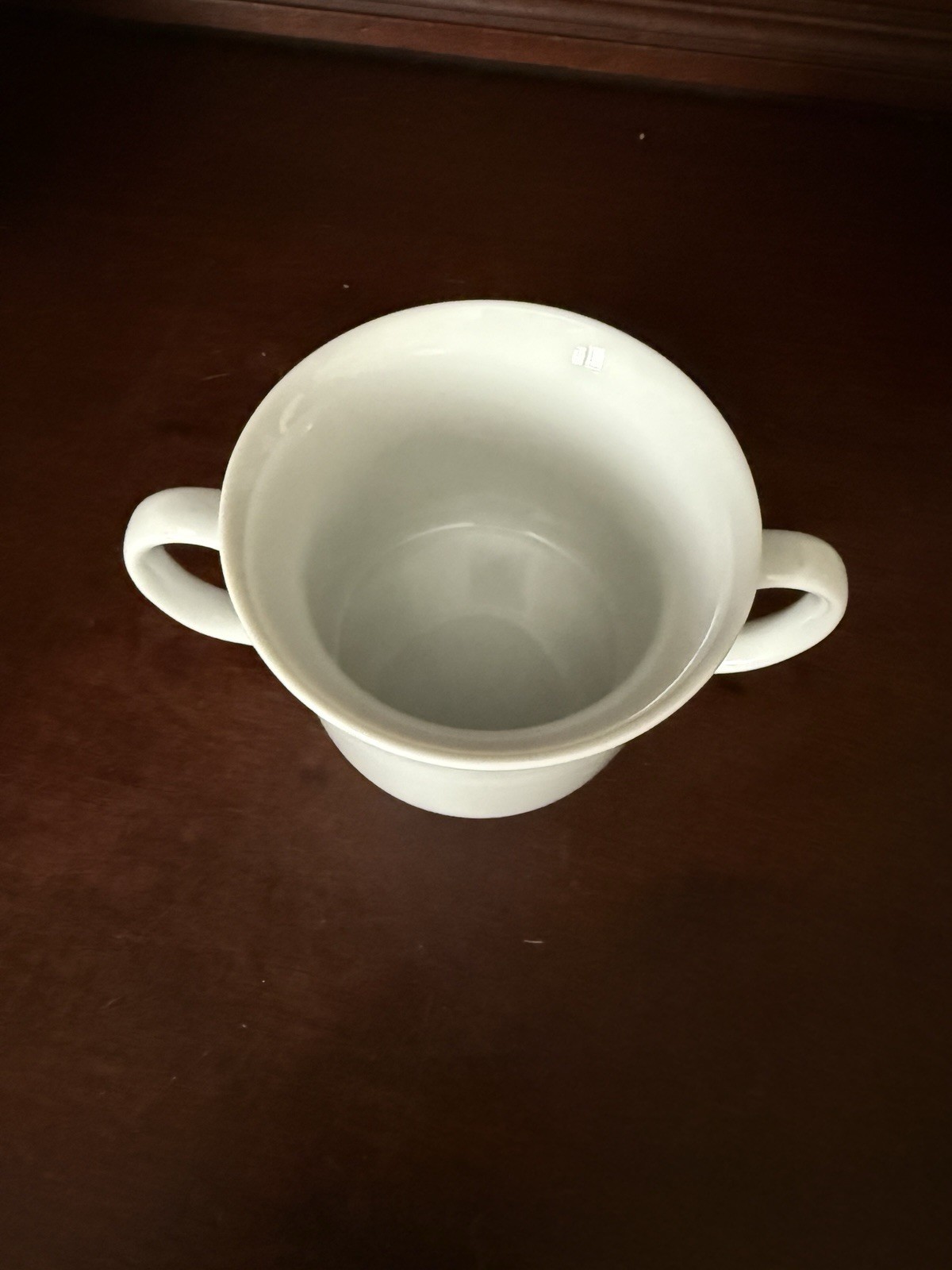 White Ceramic Coffee Tea Soup Cup Mug w/ Double Handle