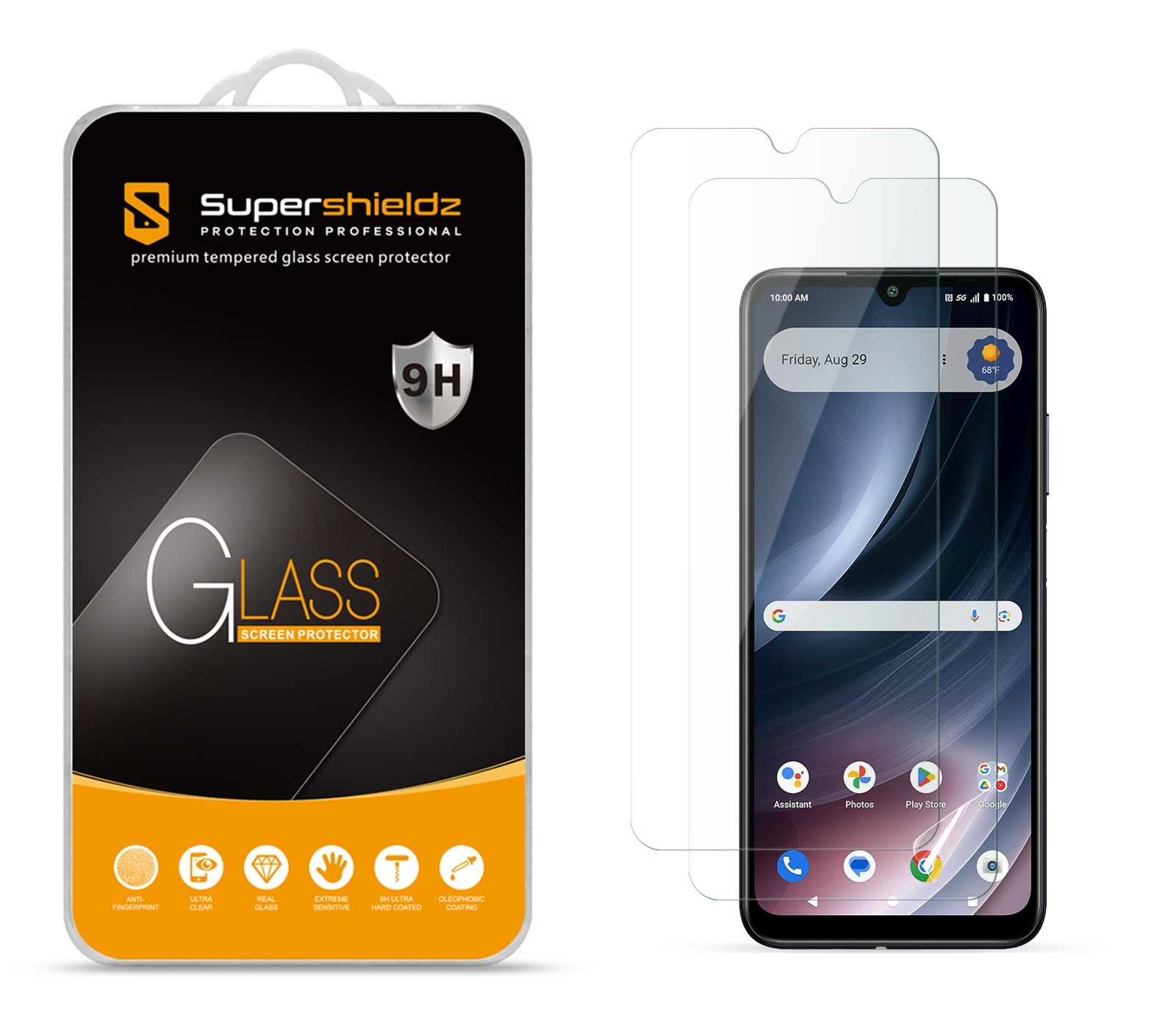 [2-Pack] Supershieldz Tempered Glass Screen Protector for Cricket Icon Plus 2026
