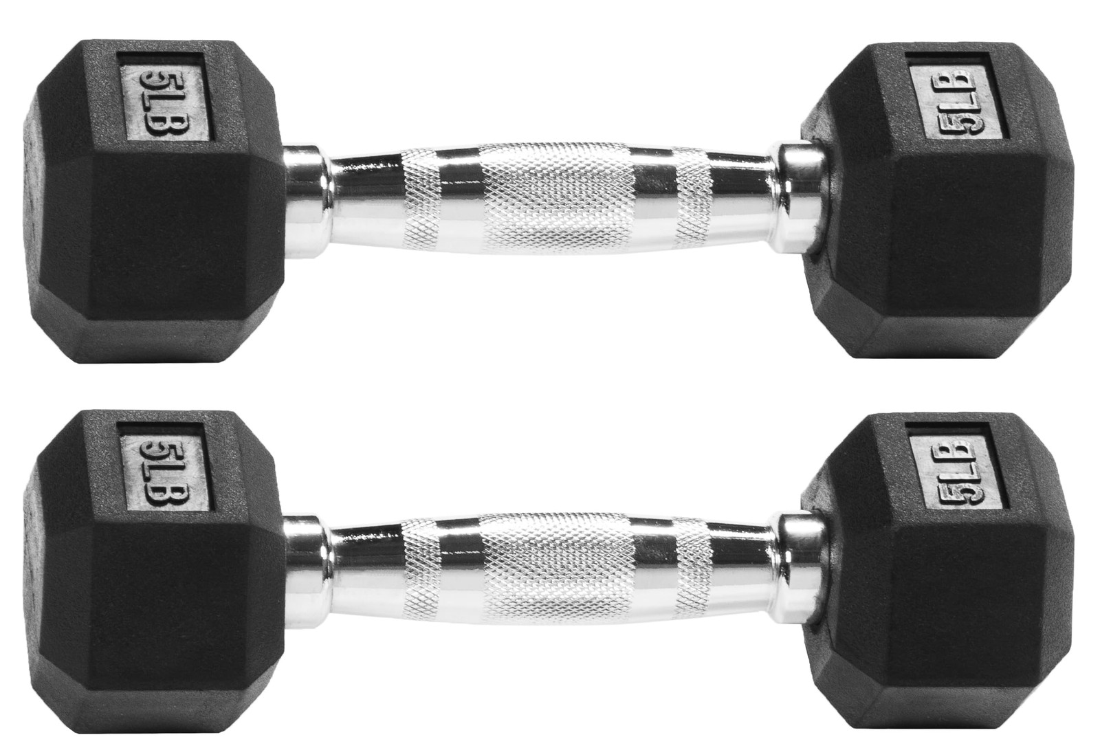 Hex Dumbbells - Rubber Encased Hand Weights with Anti-Slip Handles for Home Gym