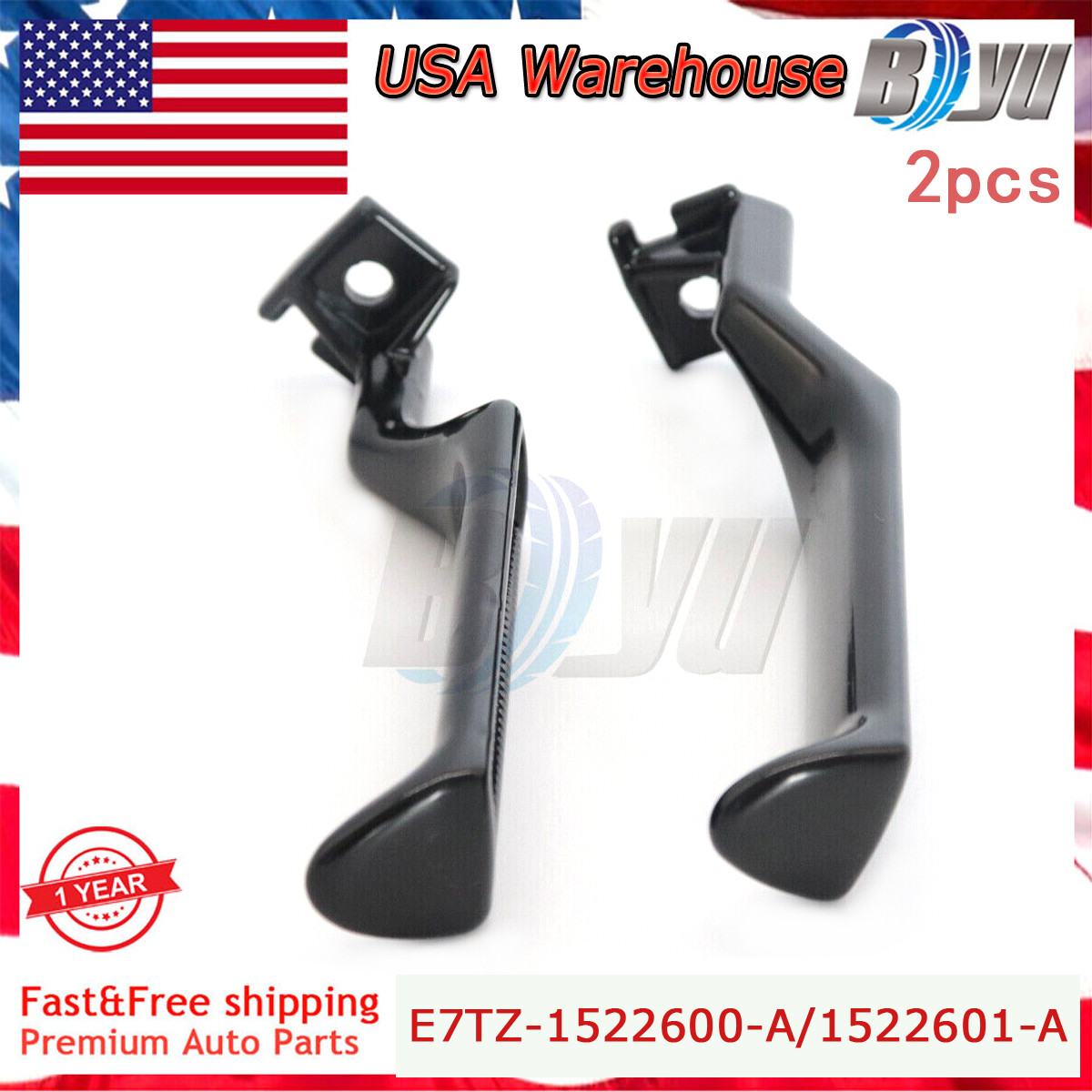Pair Metal Inner Driver Side Left RH Door Handle for Ford Bronco F150 F250 F350