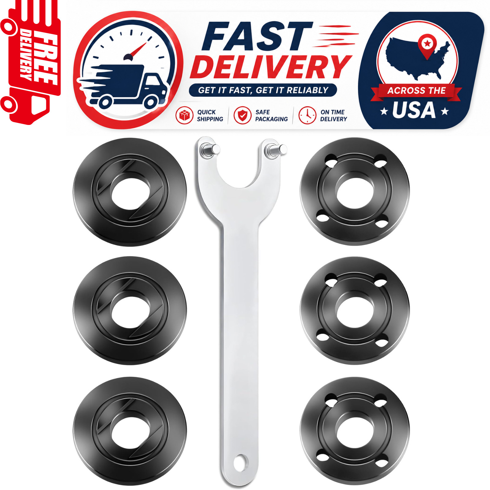 7PCS Angle Grinder Nut & Flange Set - Compatible, Milwaukee, Bosch