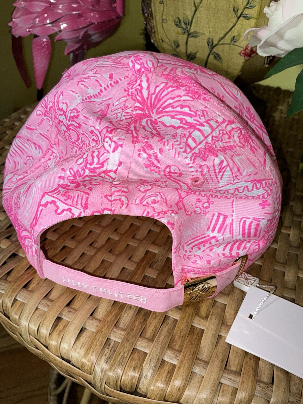Lilly Pulitzer NWT Logo Run Around Hat Conch Shell Pink Pennys Playground PWP🦄