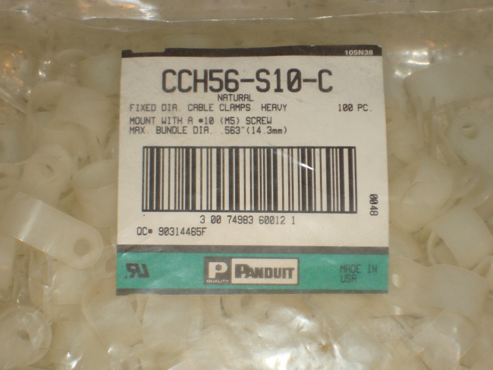 200 PANDUIT CCH56-S10-C CABLE CLAMPS, NATURAL NYLON