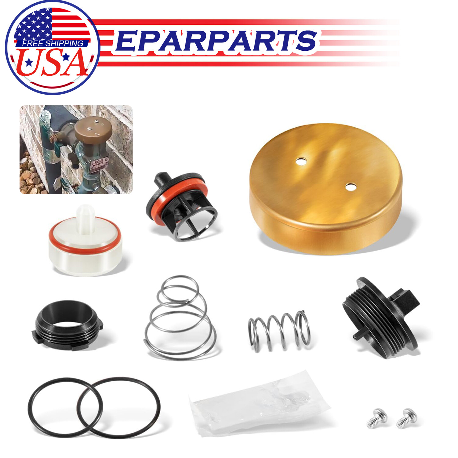For Watts 887727 RK 800M4-T 1/2''-3/4'' Pressure Vacuum Breaker Total Repair Kit