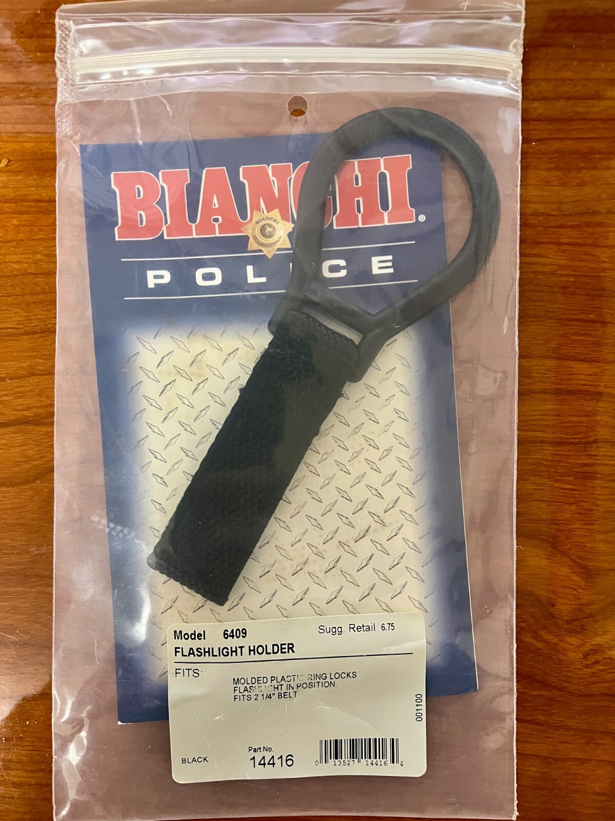 Bianchi Model 6409 Flashlight Holster Plastic Ring Style Fits 2 1/4" Belt P/N144