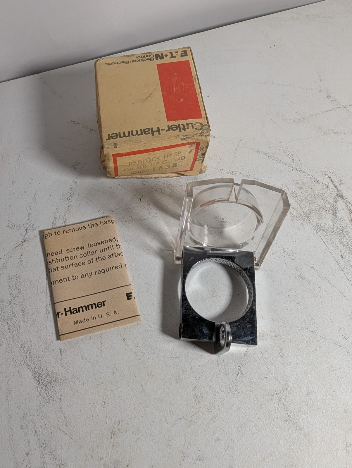 NEW GENUINE CUTLER-HAMMER EATON TA38 PADLOCK HASP OR FLIP UP GUARD, NIB