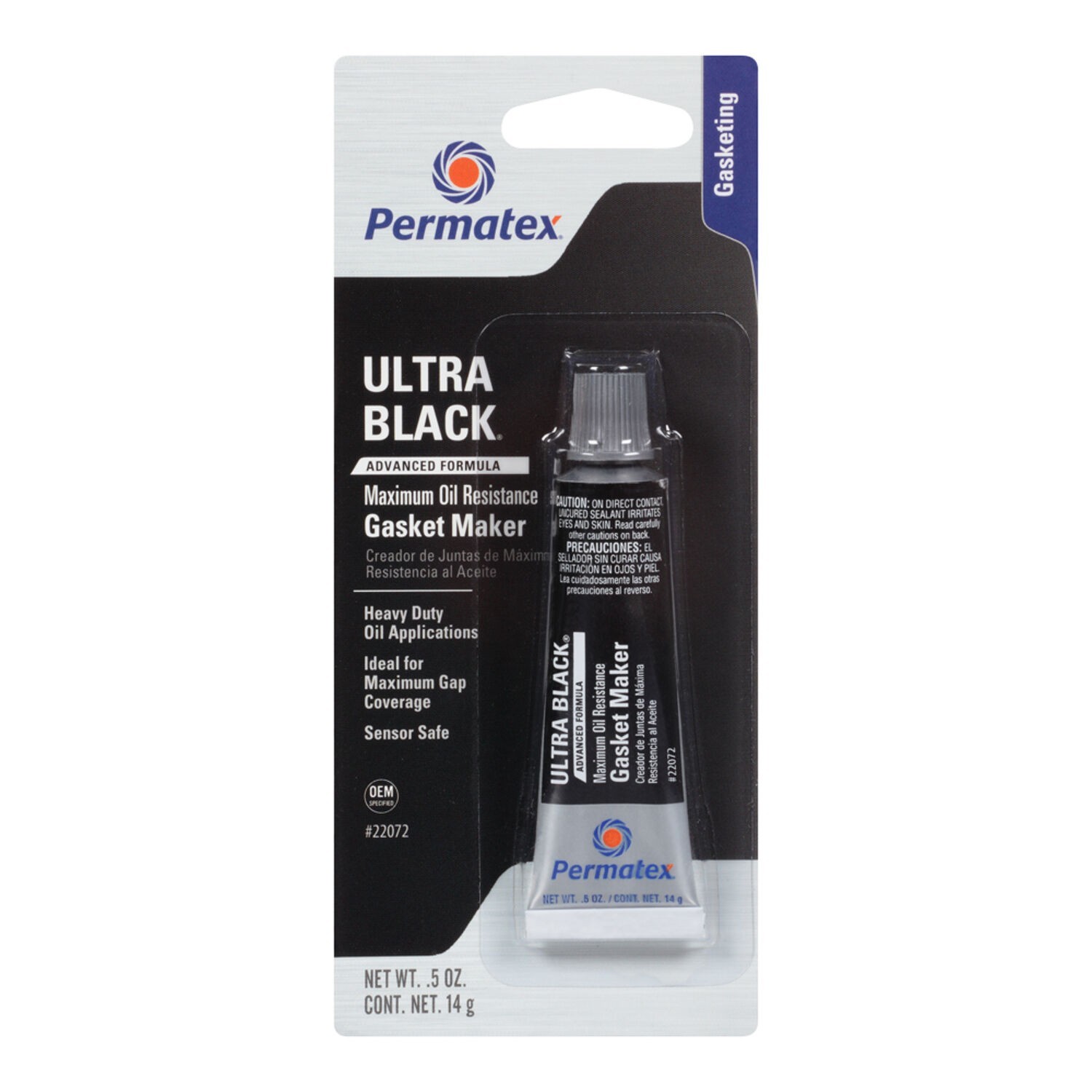 Permatex 22072 Ultra Black Maximum Oil Resistance RTV Silicone Gasket Maker .5oz