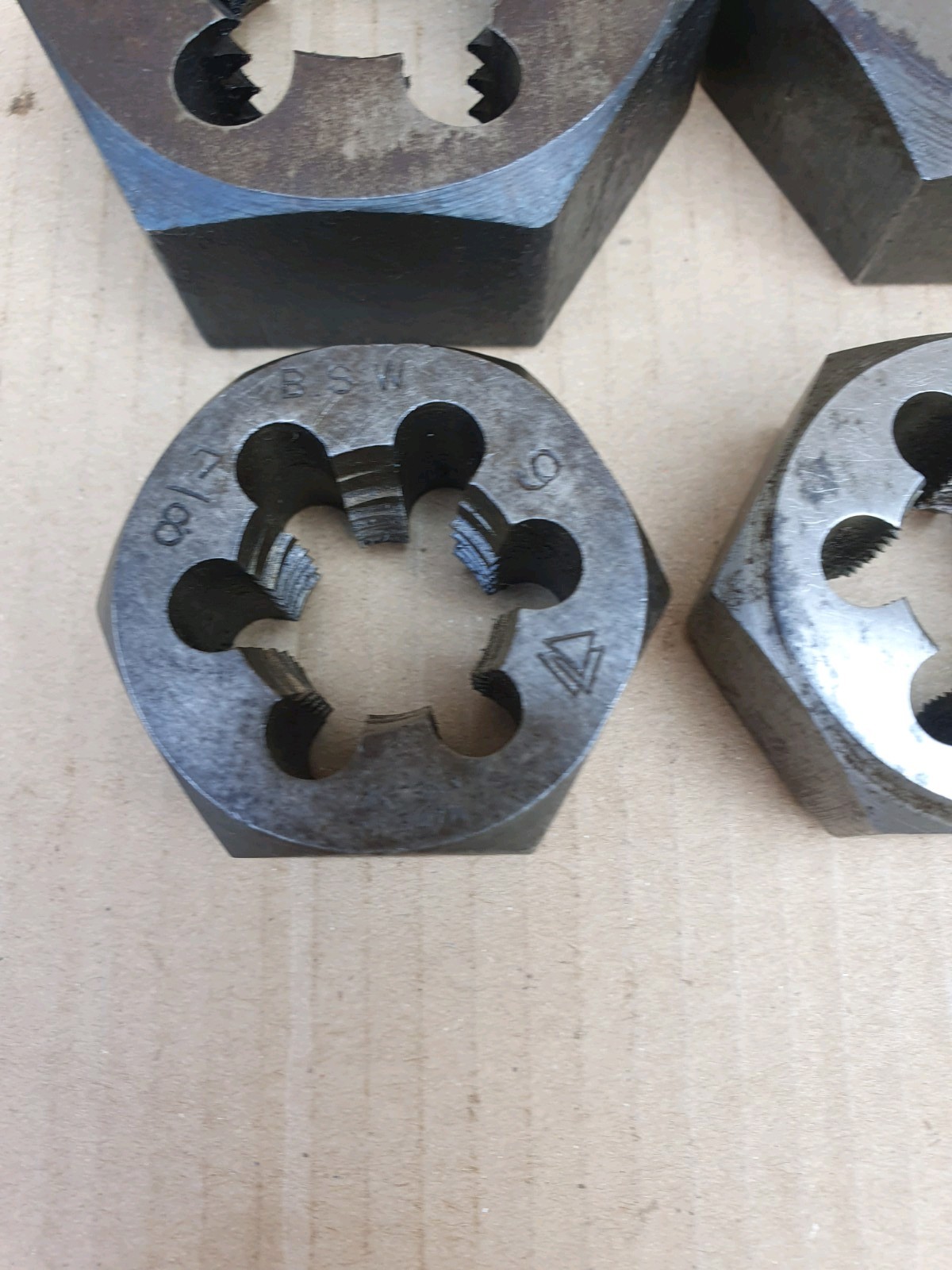 Vintage Hexagonal Rethreading Dies Imperial Measurements