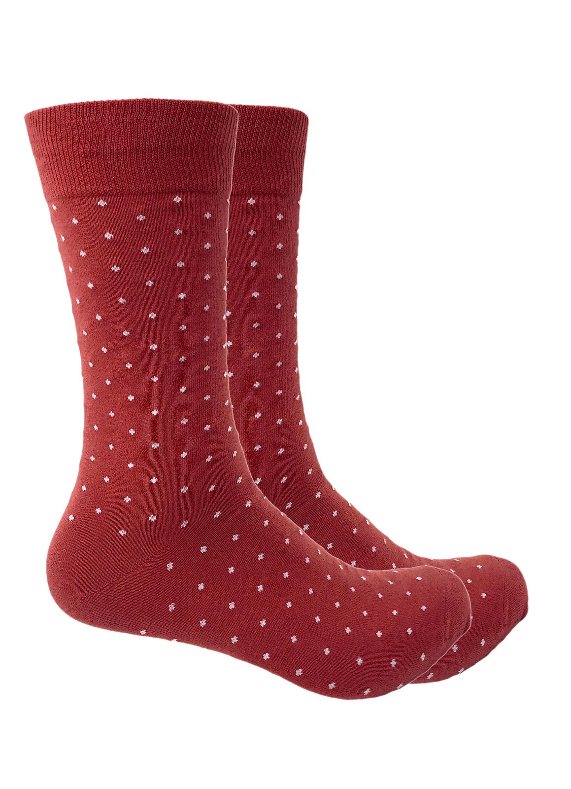 Urban-Peacock Men's Dress and Groomsmen Socks Burnt Terracotta Polka Dot: 1 pair