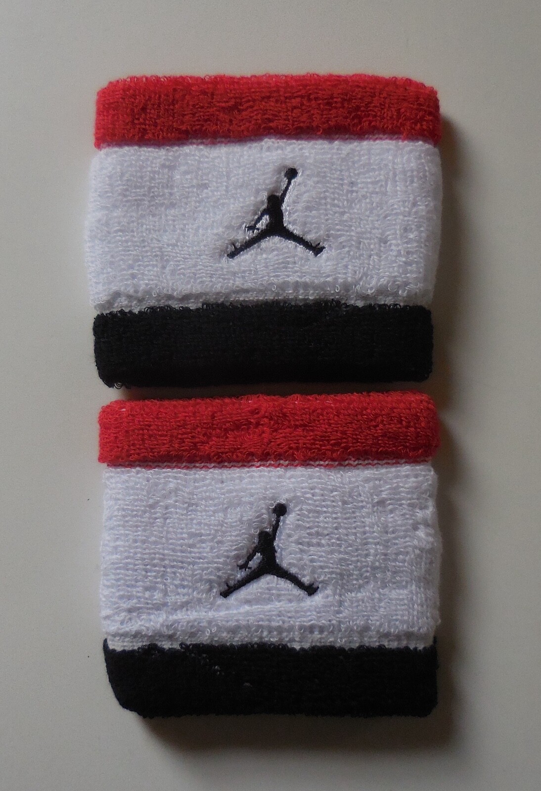 Nike Jordan Jumpman Wristbands Terry Fire Red/White/Black One Pair