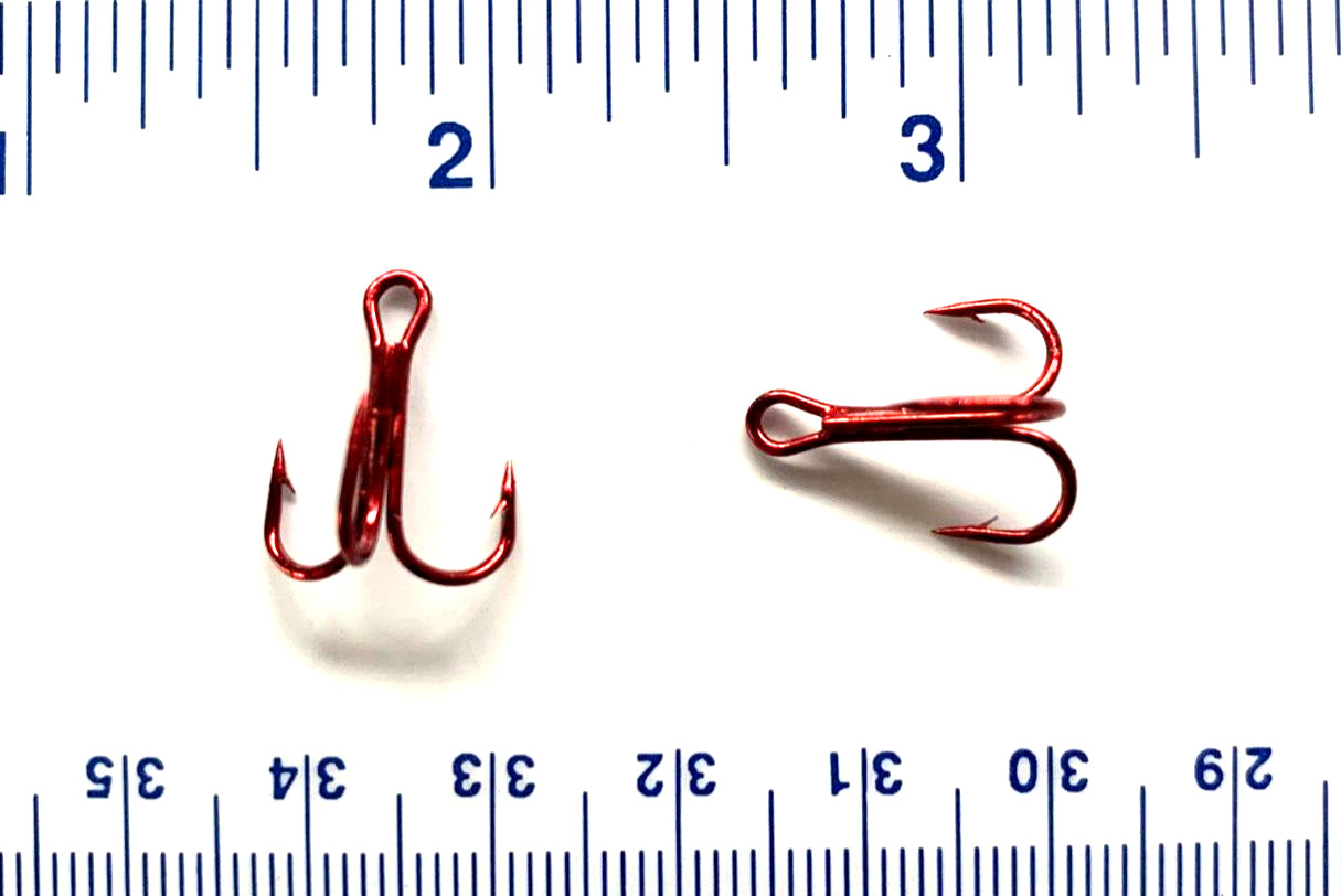 50 GT 9650 9650TR Red Extra Strong Treble Fish Fishing Hooks Size 8