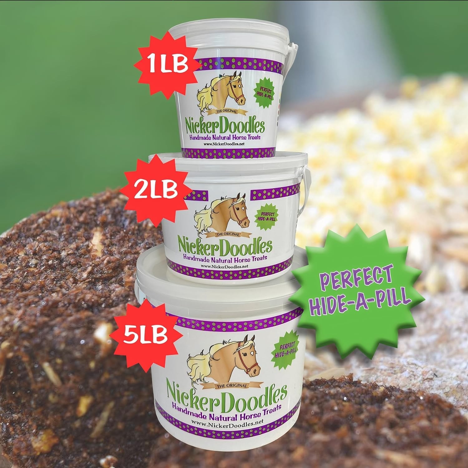 Horse Treats - 5 lb Pail - Effortlessly Give Medications with Our Soft Baked Tre