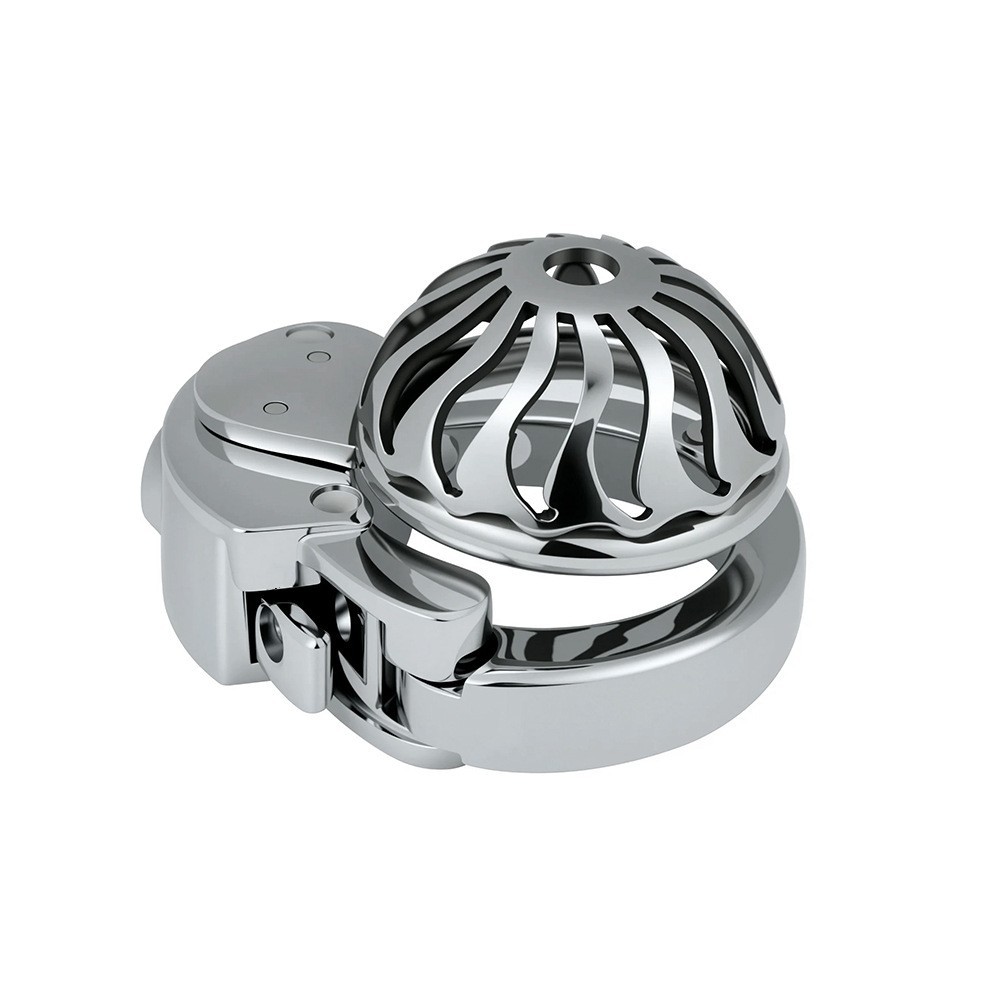 Men Metal Chastity Cage Lock Penis Lock Adjustable Chastity Ring
