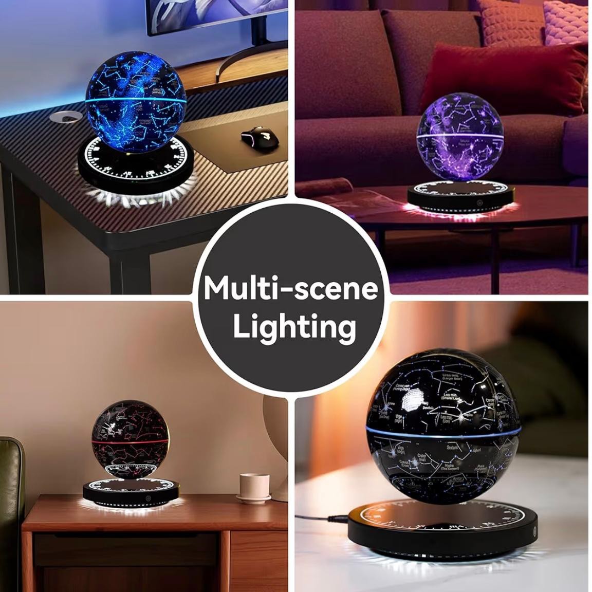 Magnetic Levitating Globe with LED Light,Floating Globes Constellation Ball N...