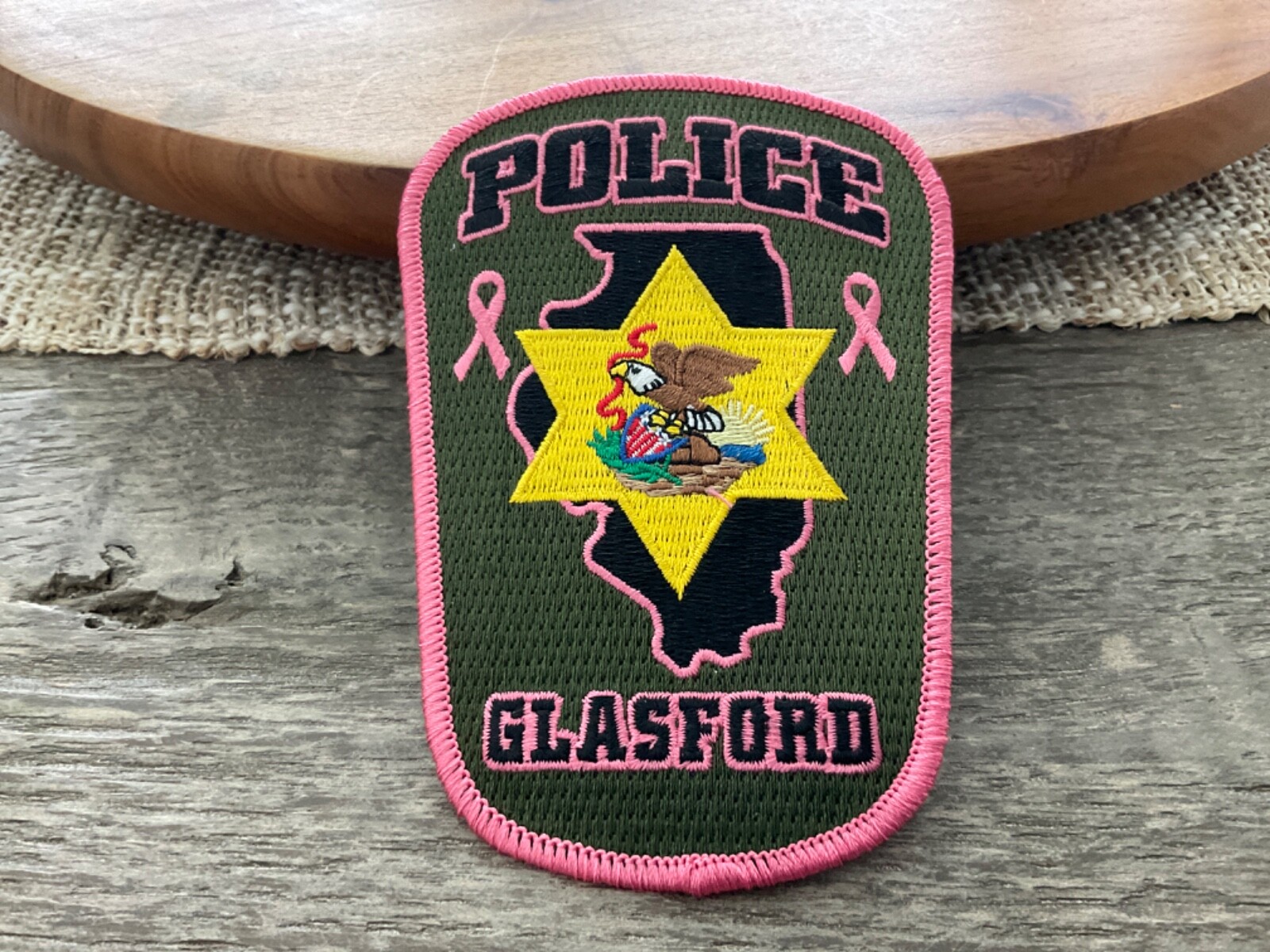Breast Cancer Awareness Glasford Police State Illinois IL pink
