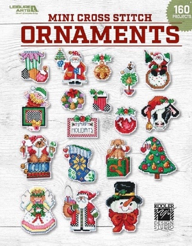 Cross Stitch Pattern Book MINI ORNAMENTS ~ 160 Motifs ~ Santa, Stocking, Angel +