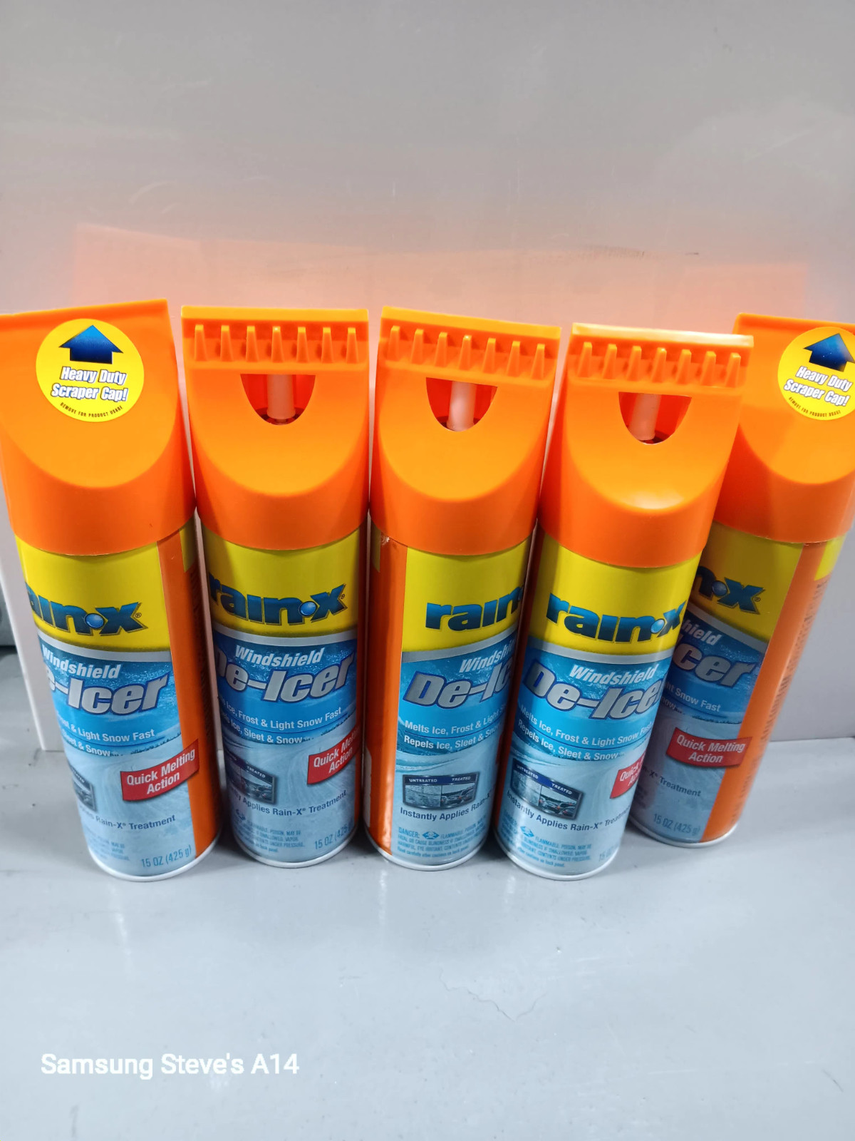 5 RAIN X WINDSHIELD DE-ICER 15 oz with scraper