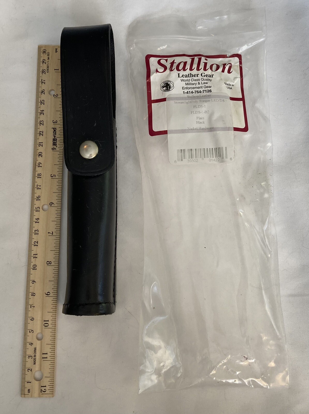 Closed End Leather Streamlight Stinger Flashlight Case Black Tactical USA Lot 1