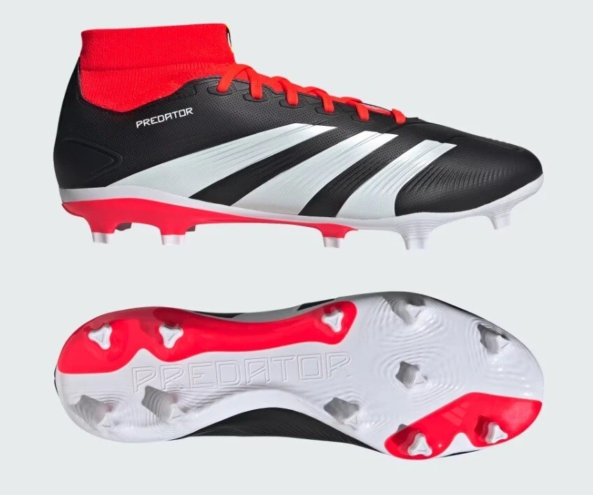 Adidas Predator League FG Sock Soccer Cleats Shoes Black IG7772 Mens Size 6.5