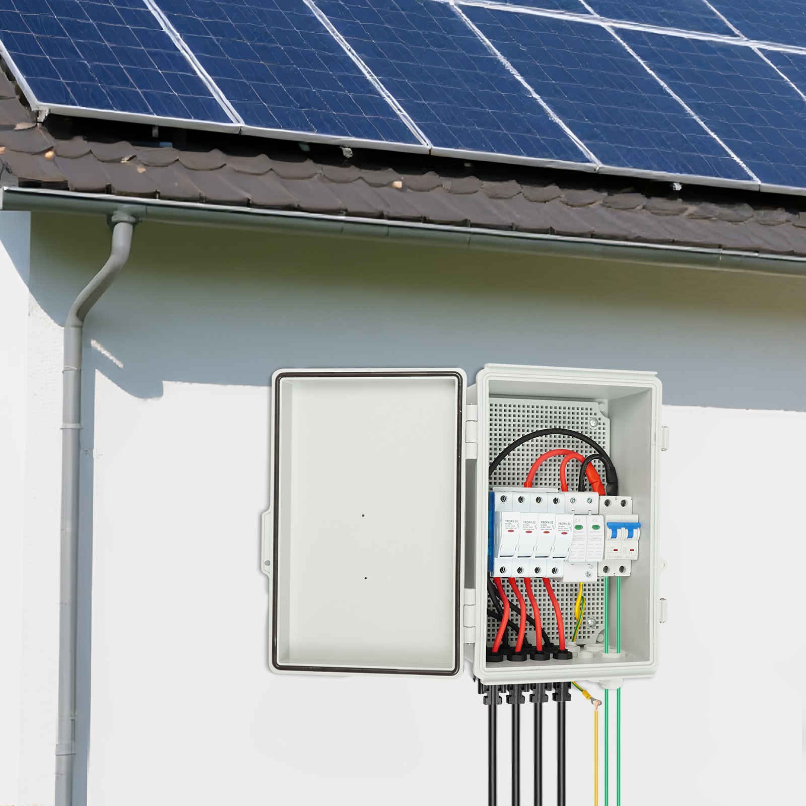 4String Waterproof Solar PV Combiner Box 63A Circuit Breaker Solar Panel System