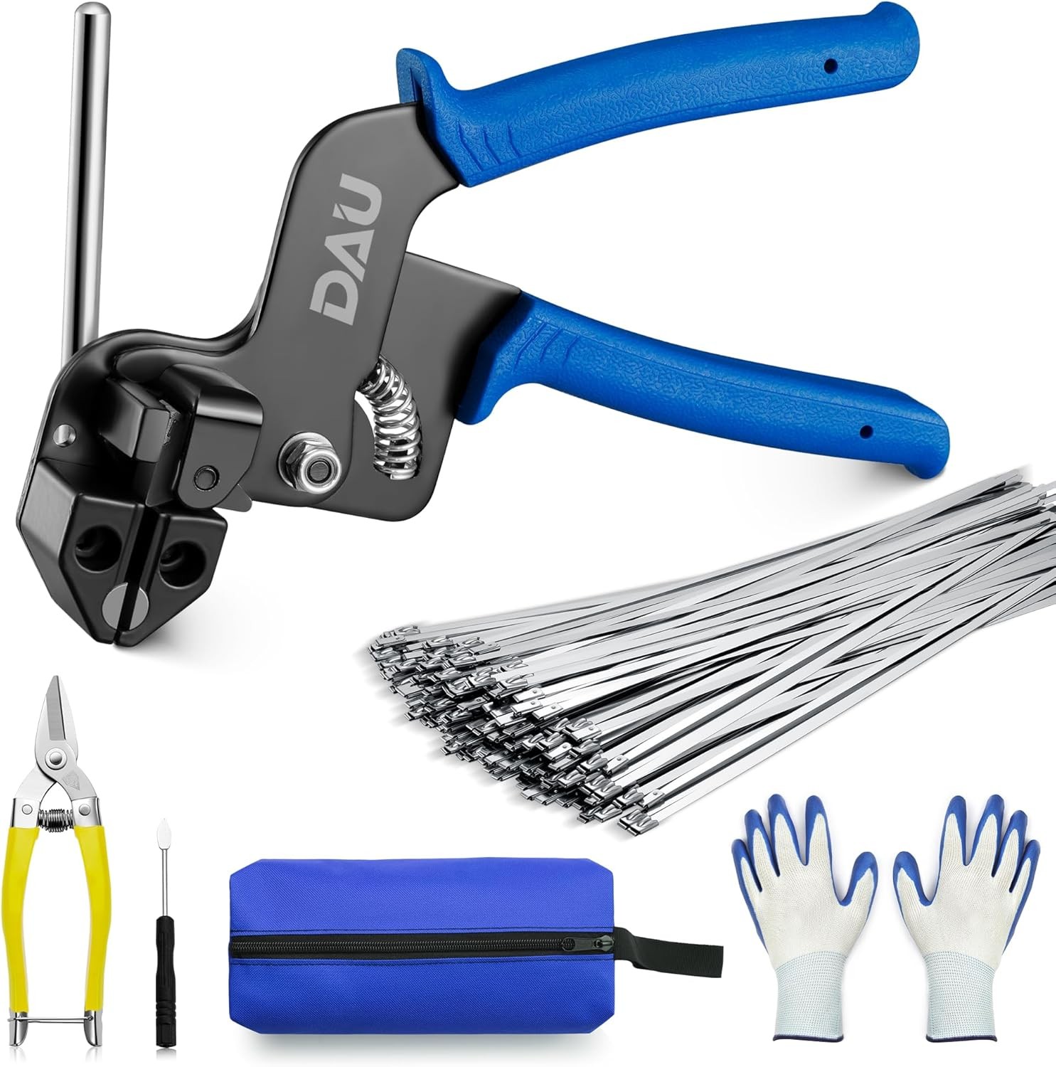 Stainless Steel Cable Tie Gun Kit-150PCS Metal Zip Ties (3 Sizes)