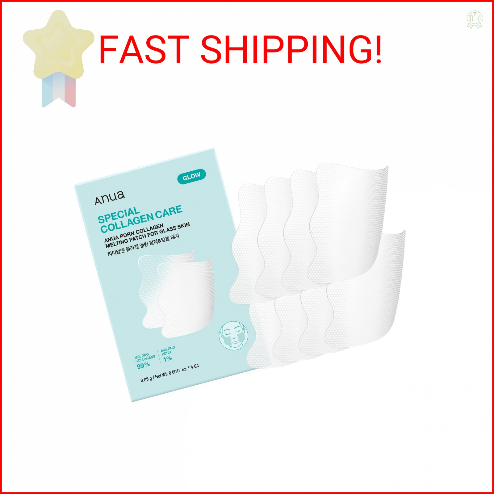 Anua Salmon DNA PDRN Collagen Melting Patch for Glass skin, Smile Line Patches,