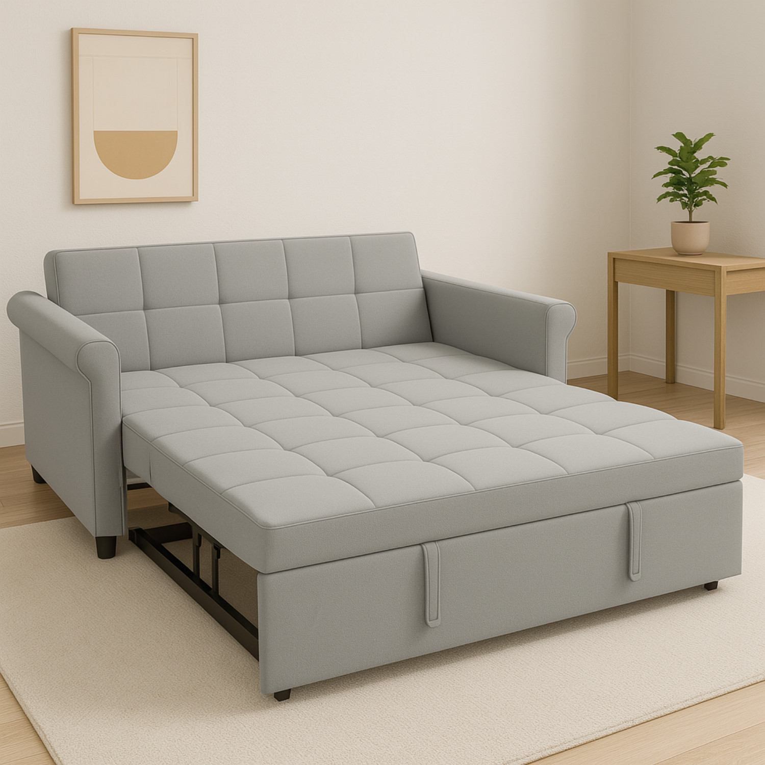 Convertible Sleeper Sofa Bed Modern Velvet Loveseat Sofa Couch with Pull Out Bed