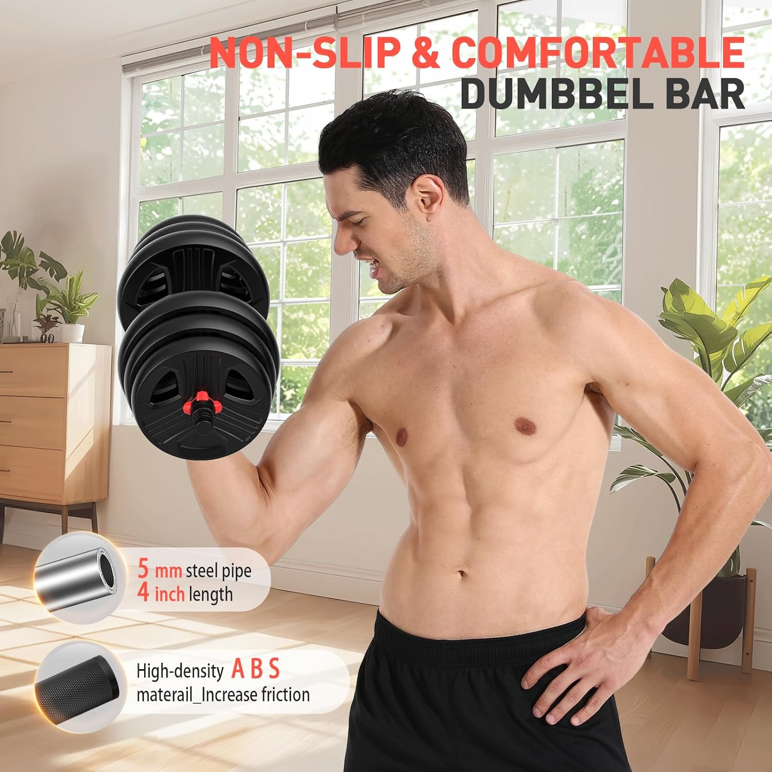 UKEEP Adjustable Dumbbells, 20Lbs Free Weights Dumbbells Co
