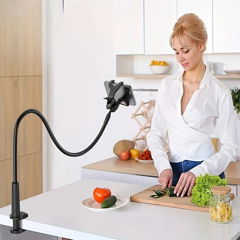 Gooseneck Phone Holder Adjustable Bed Desk Clip Mount Flexible Arm Stand Tablet