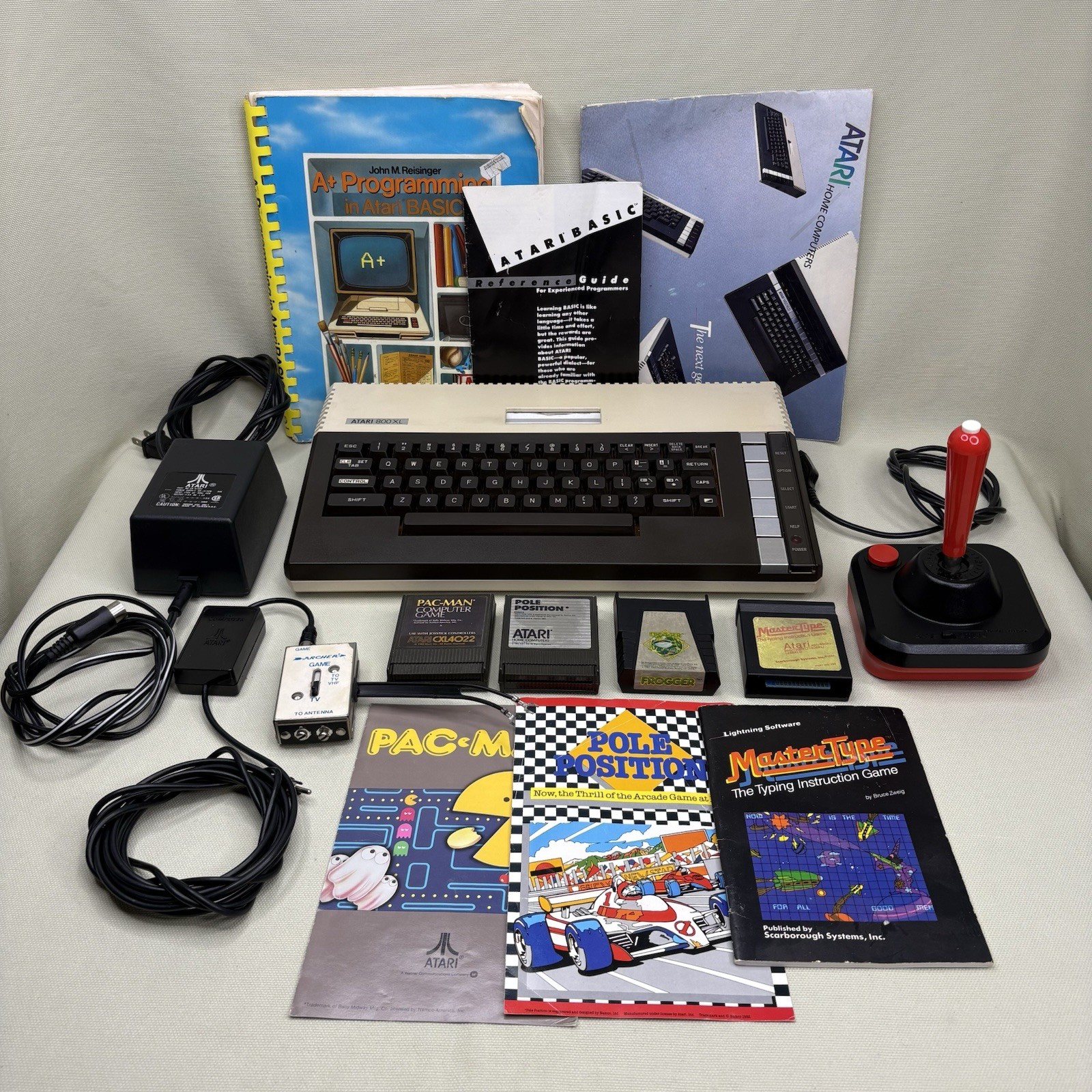 Atari 800XL Computer Bundle w/ Games Controller Manuals Cords - Powers On