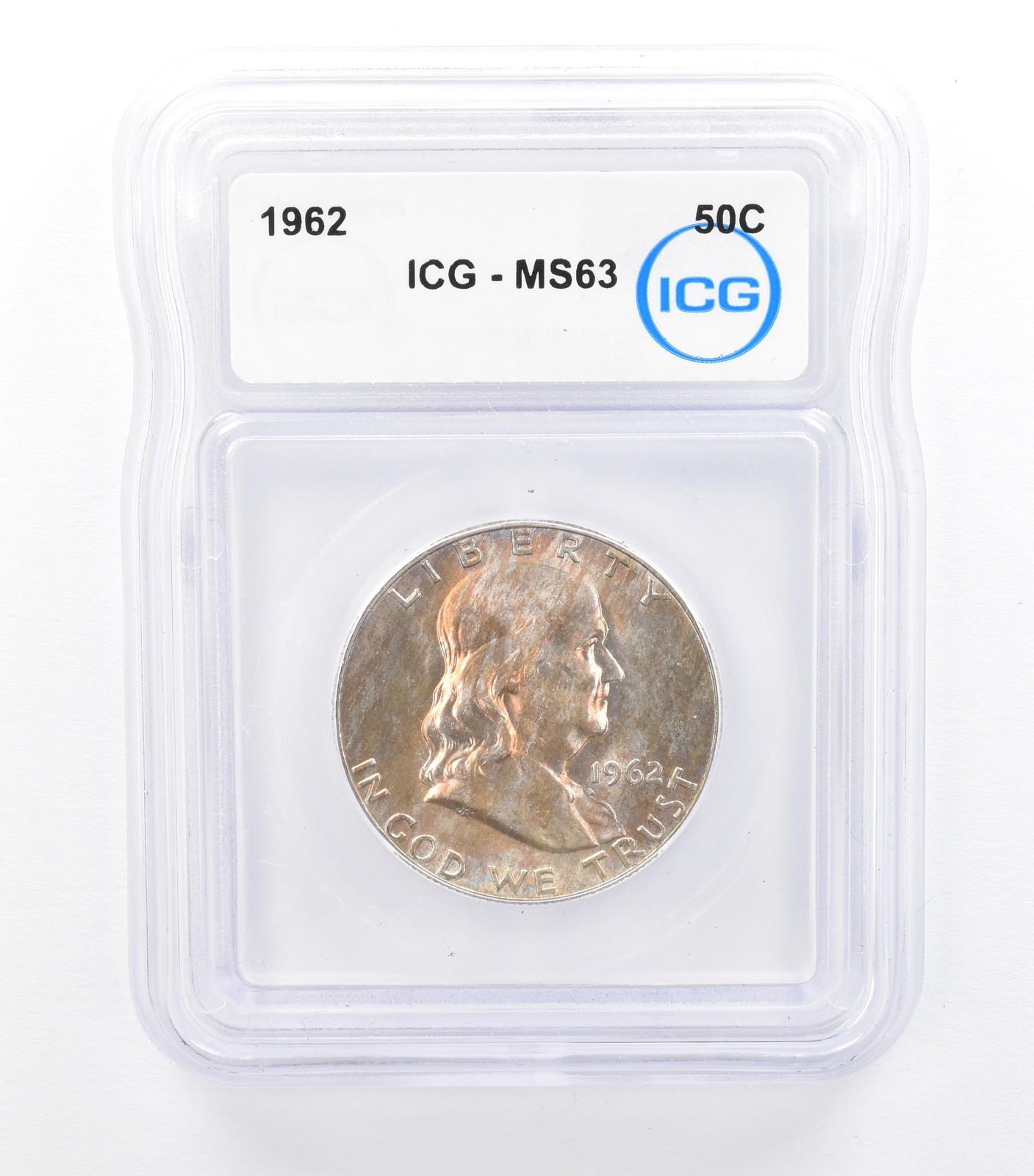 1962 Franklin Half Dollar MS63 ICG Beautiful Tone *0976