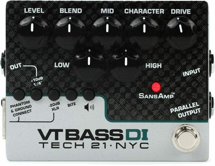 Tech 21 NYC SansAmp VT Bass DI Pre-amp Pedal 100% Analog Circuitry Direct Box