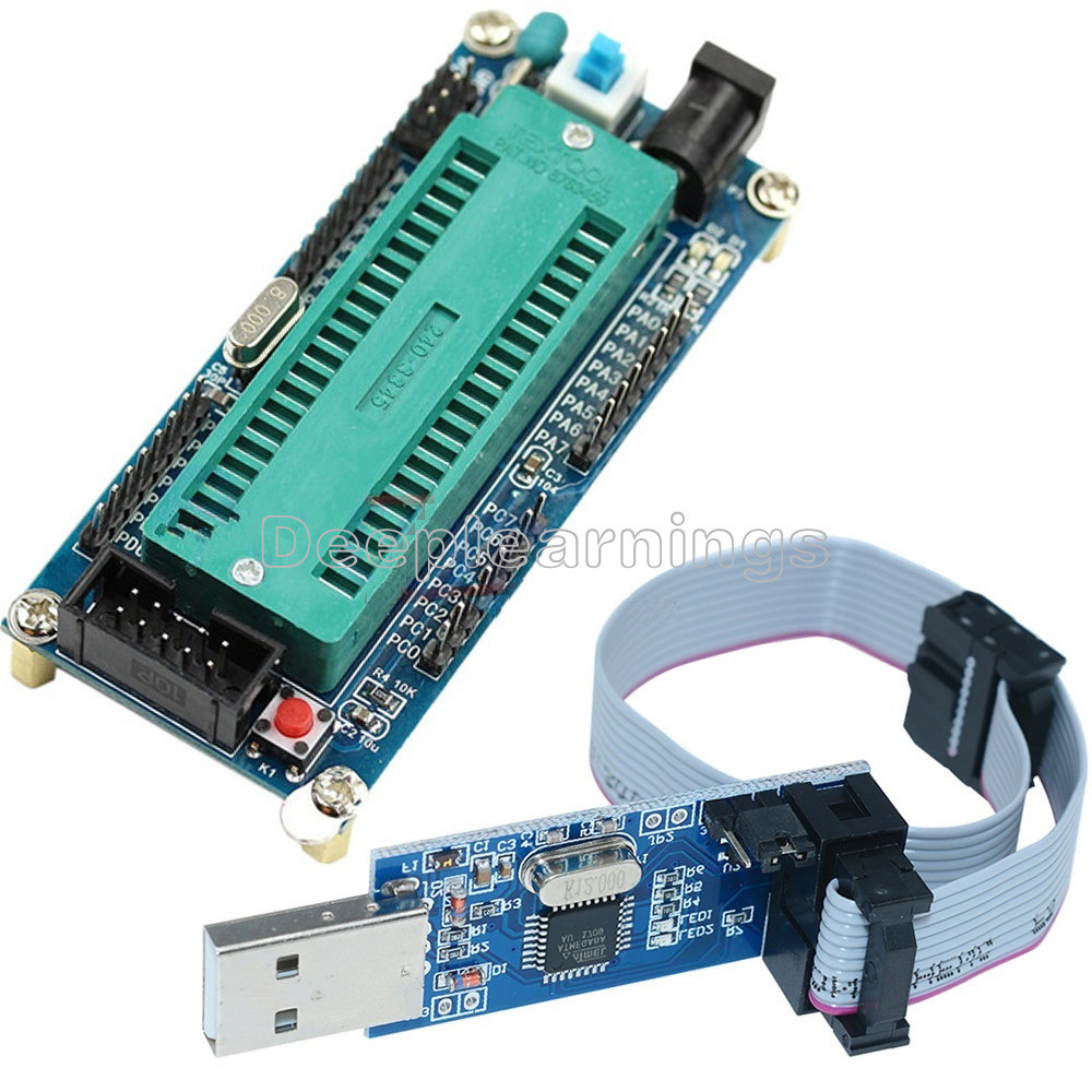 ATmega32 ATMEGA16 Minimum System Board +10Pin USB ISP USBasp Programmer Cable DP