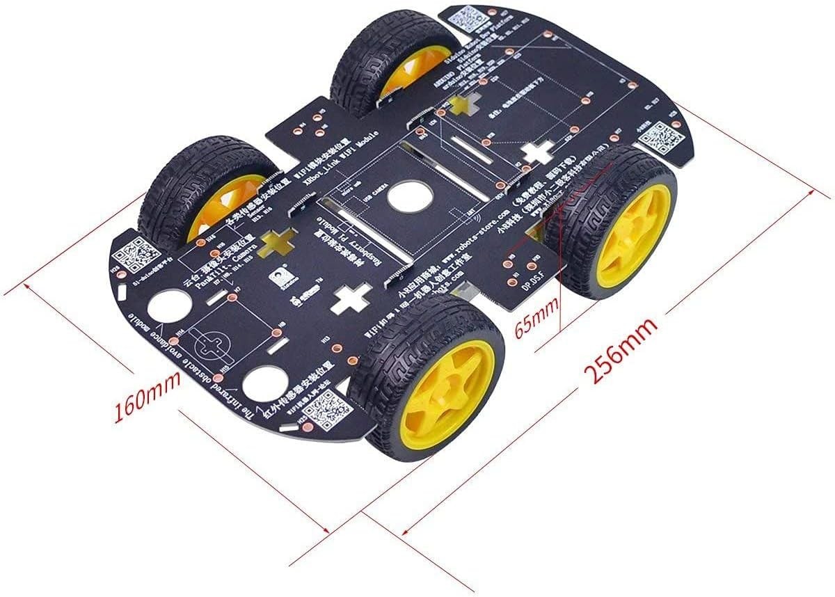 Smart 4WD Robotic Car Chassis Kit - Perfect for Arduino & Raspberry Pi Projects
