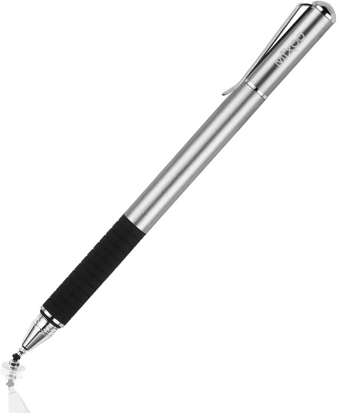 Mixoo Stylus Pen for Touchscreen, 2-in-1 Disc and Fiber Tip Space Gray