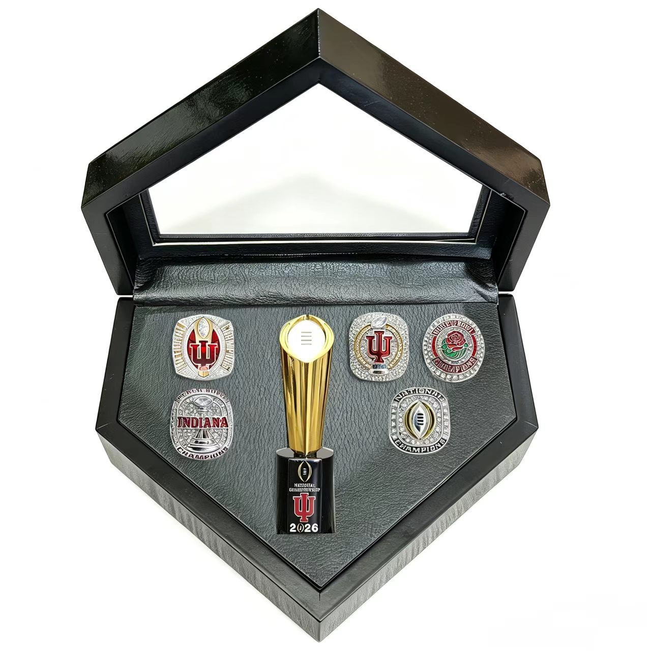 2025-2026 Indiana Hoosiers Championship Ring Set & Trophy w Display Box Size11