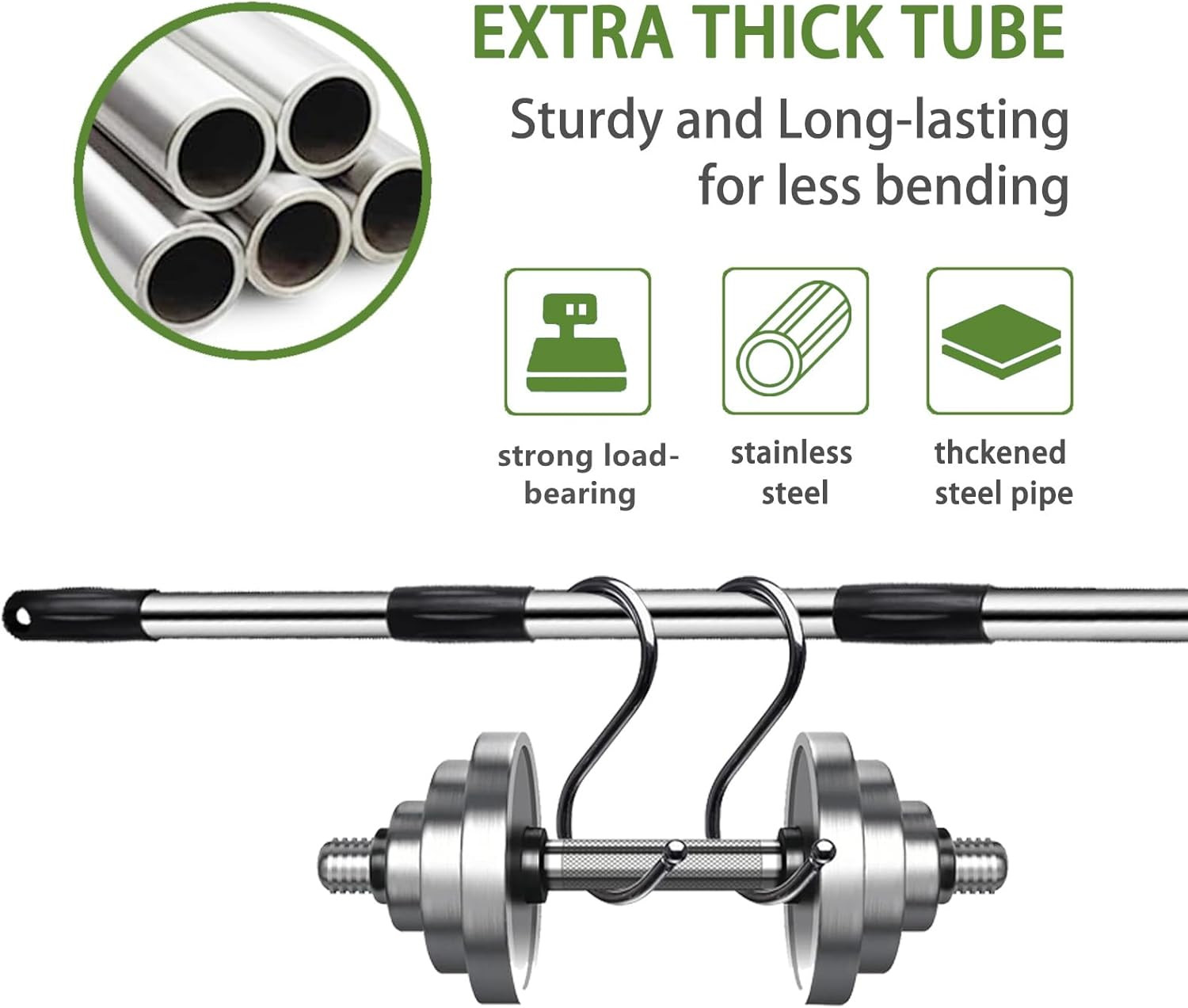 Thatch Rake - 63 Inch Dethatcher Rake with Upgraded Dual-Action Tines, Adjustabl