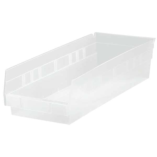 Quantum Storage Systems Qsb108cl Shelf Storage Bin, Polypropylene, Clear, 4 In