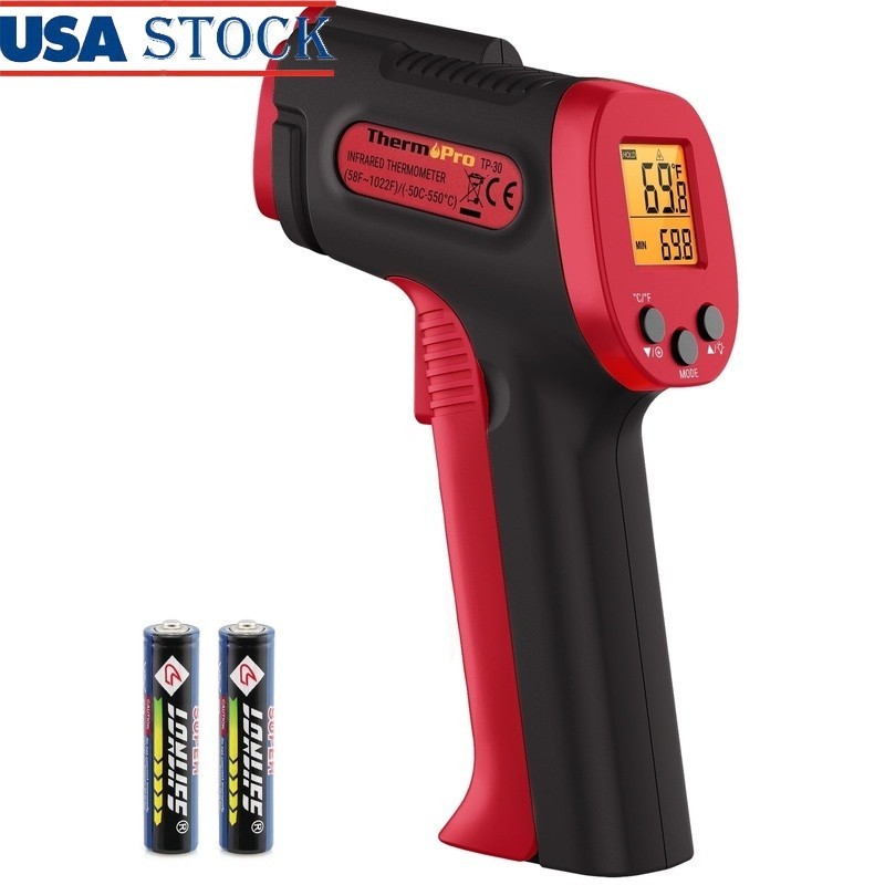 Infrared Thermometer Gun Non-Contact -58F to 1022F Instant Read 12:1 Ratio New