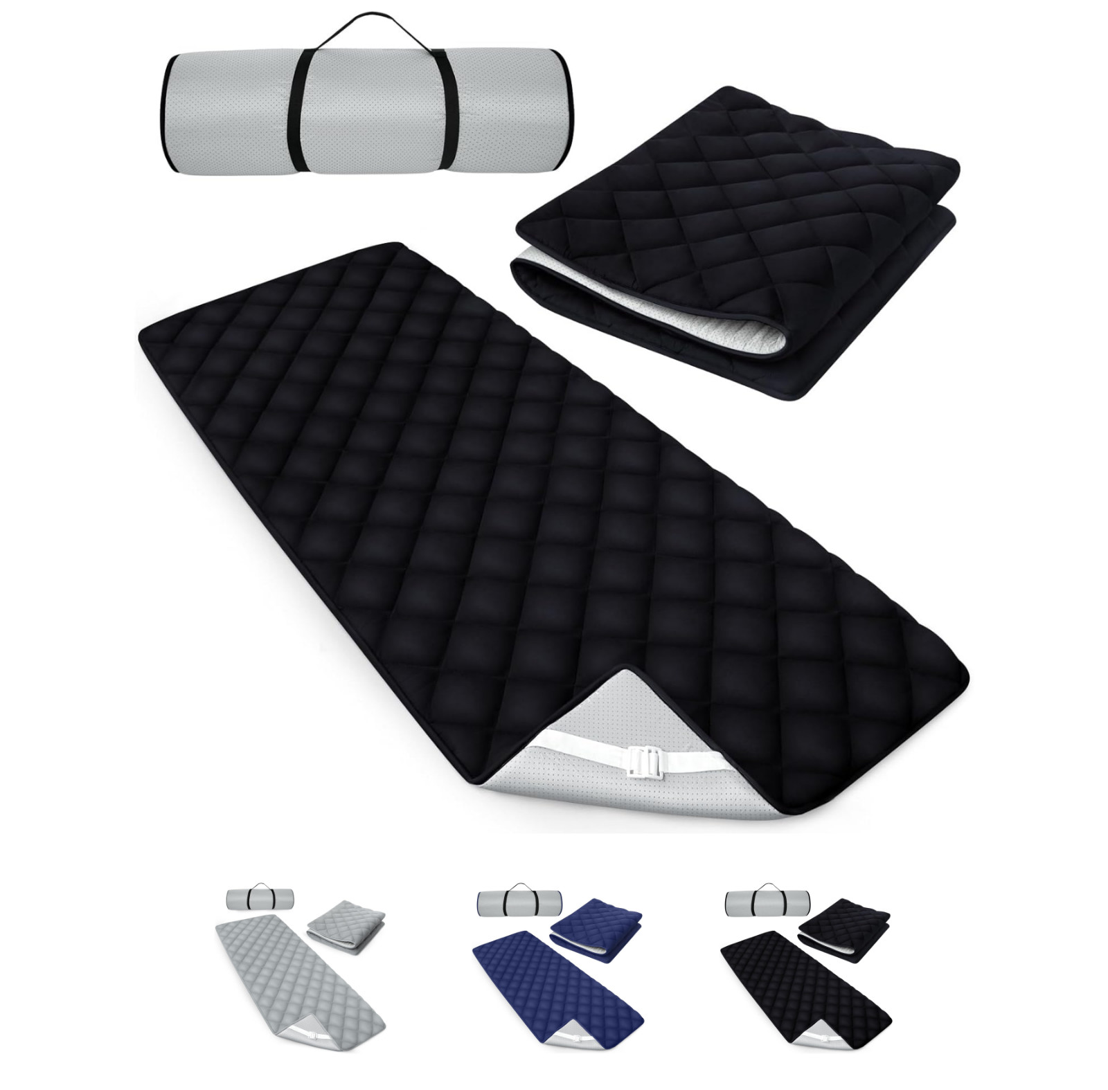 Quilted Foam Mattress Topper Pad Soft Non-Slip Sleeping Pad for Camp Cot 75"x30"
