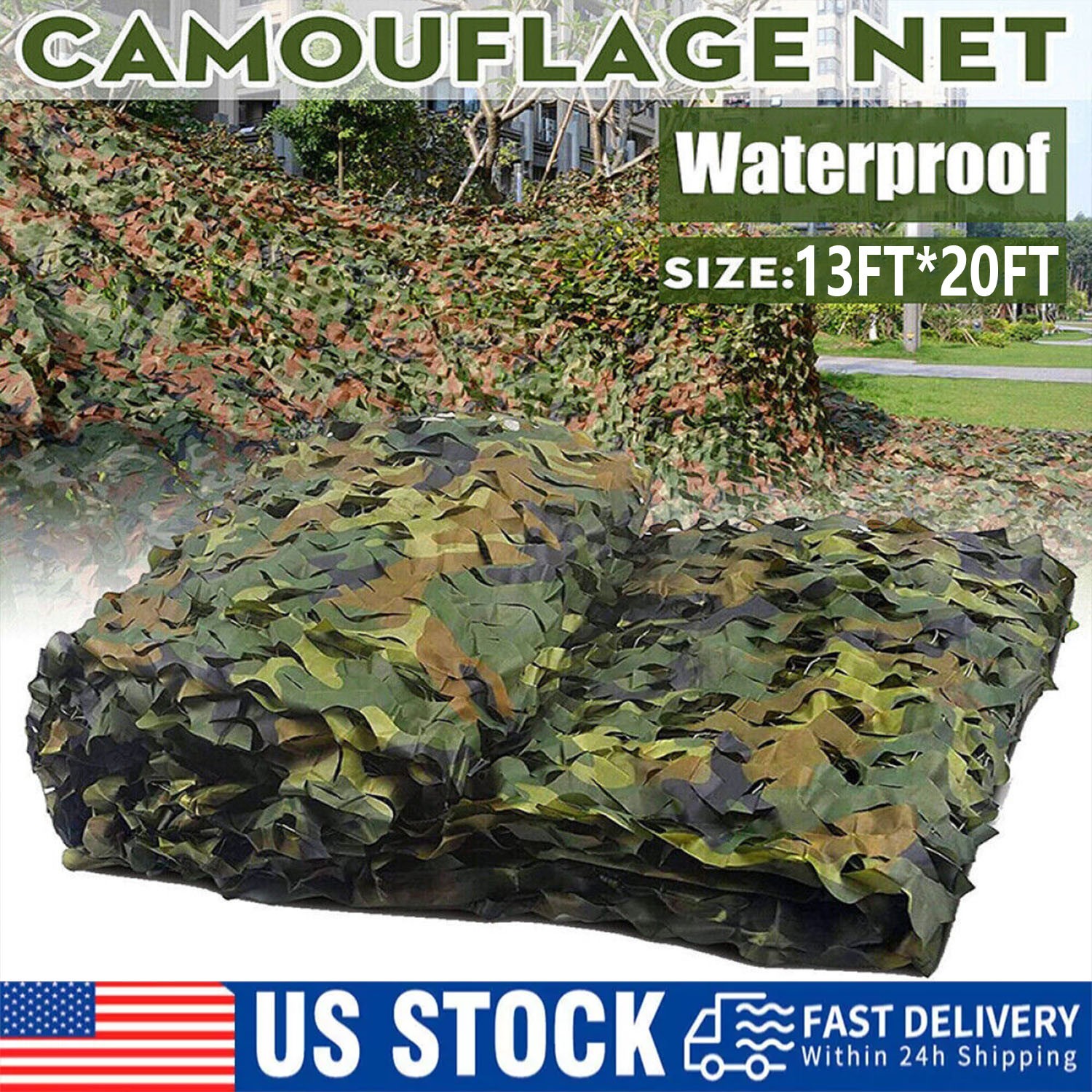 13*20FT Hide Netting Shooting Camping Camouflage Net Hunting Woodland Army new