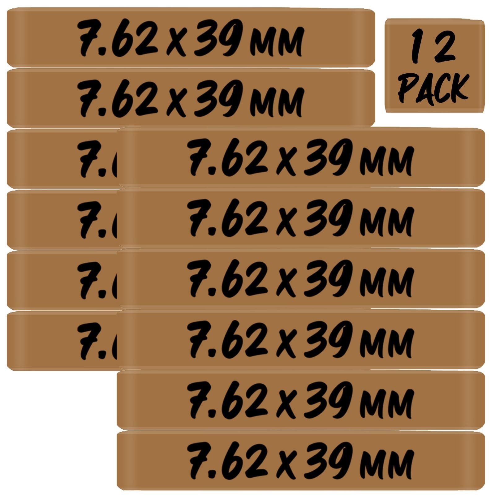 12 Pack Magsaddle 7.62x39mm Magazine Marking Bands 7.62x39 FDE-Black-12Pack
