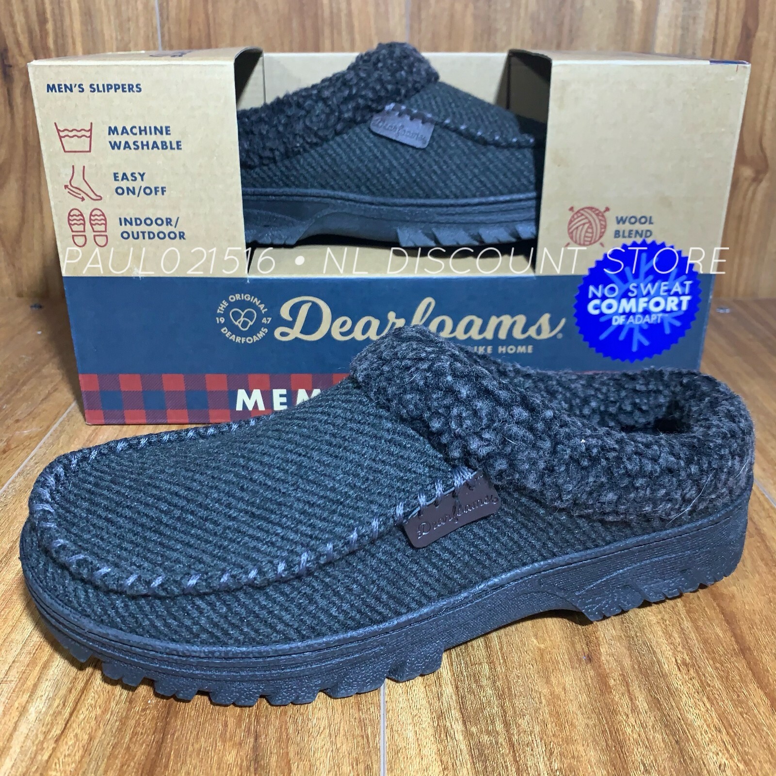 DEARFOAMS Men's High Density Memory Foam Cushioning In & Out Door Slippers
