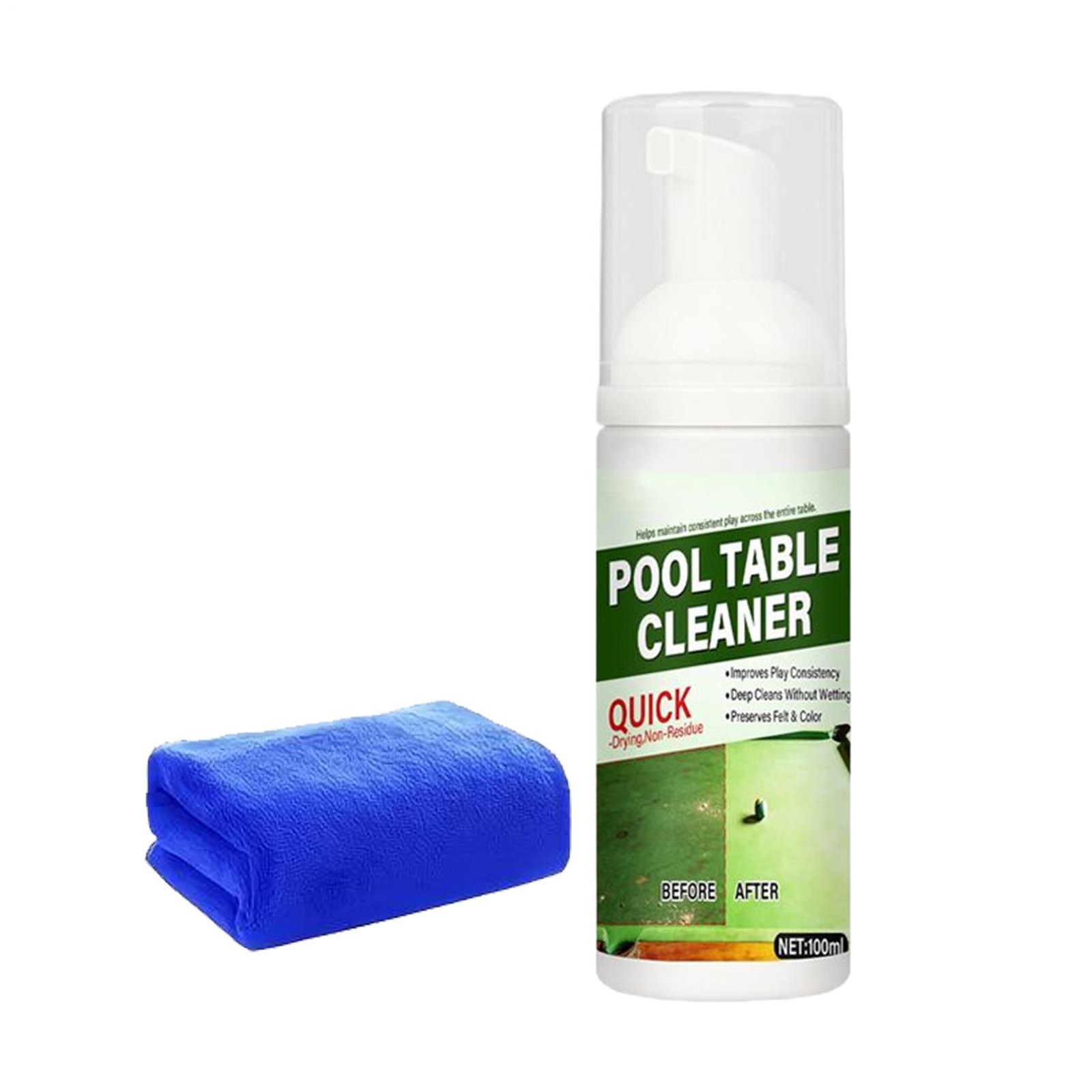 Quick Clean Pool Table Felt Cleaner - Cleaner Spray 100ml & Towel