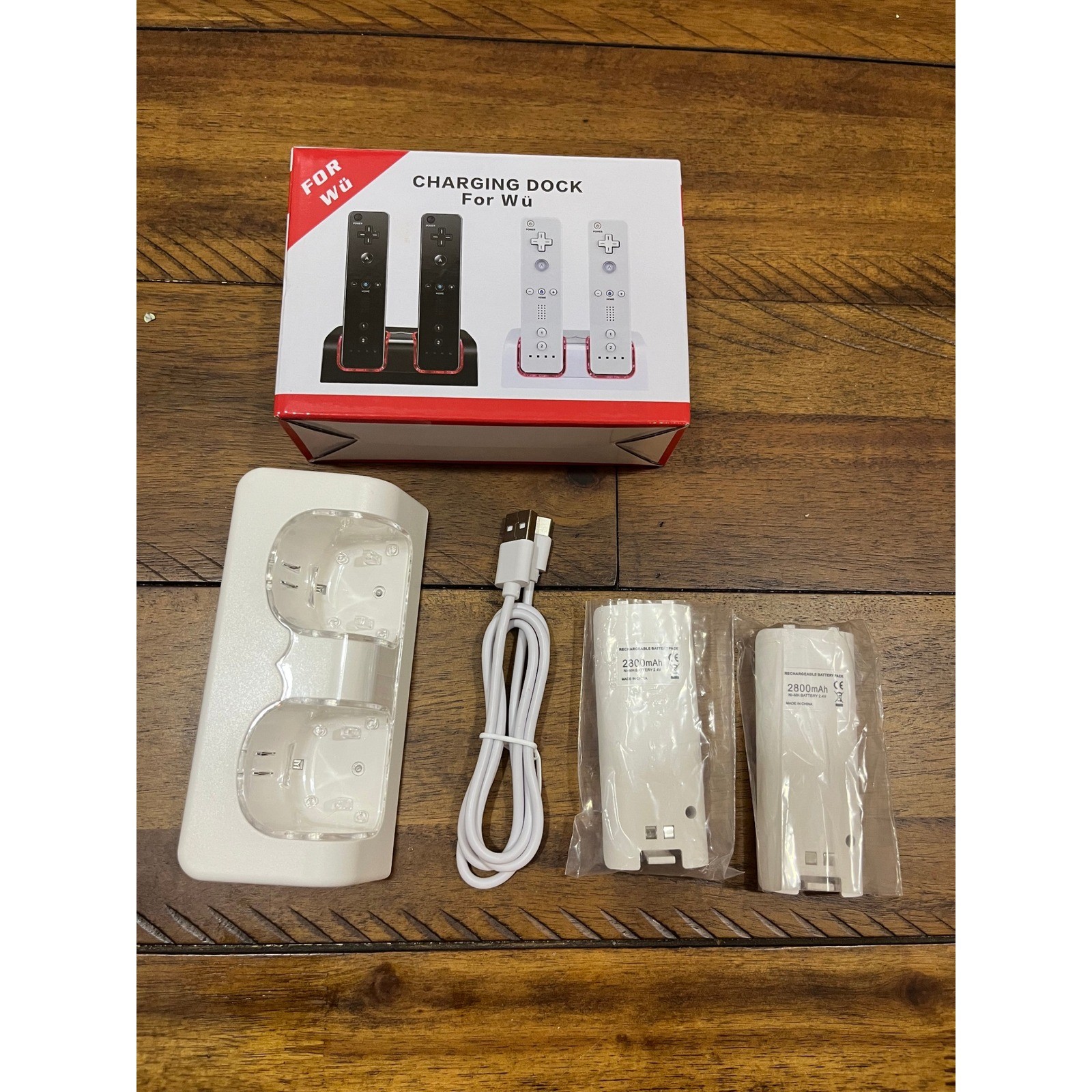 Unbranded Charging Dock for Wii White Good 2800mAh Dual Battery Station BK-08