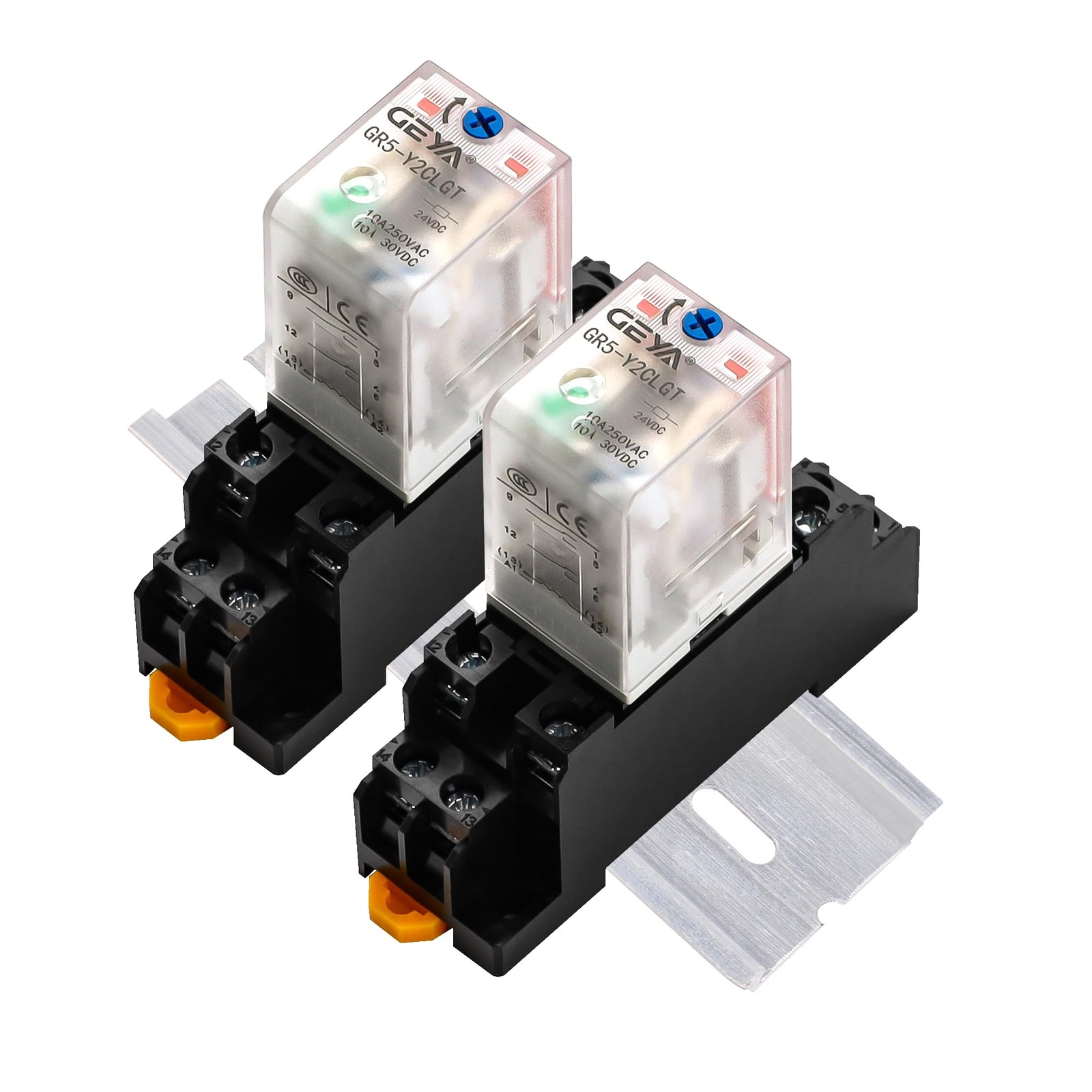 IGOYE 2PCS Electromagnetic Power Relay, 8-Pin DC 24V 24VDC-2pcs, 24VDC-2pcs